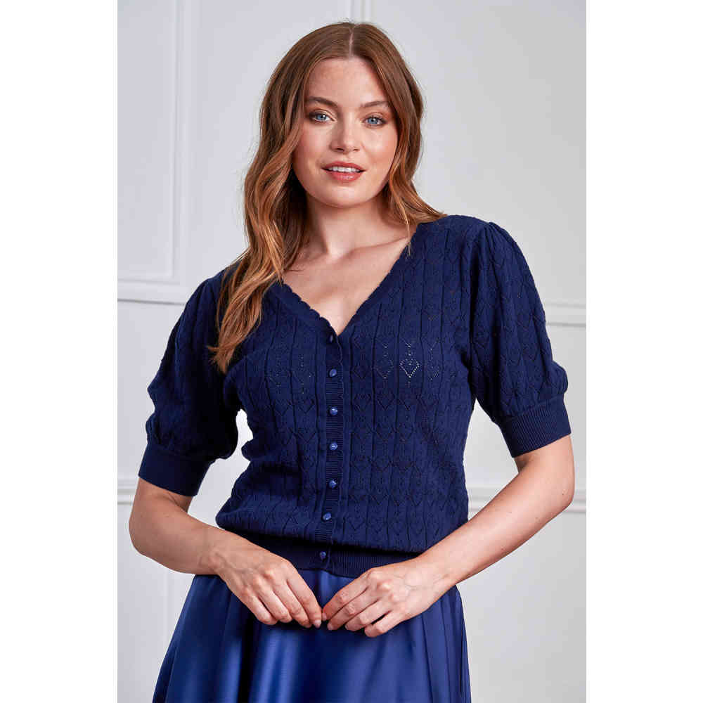 Banned - Sweet Hearts Convertible Cardigan - Donkerblauw